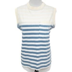 Current/Elliott Blue Stripe White The Poolbay Tank Top Size Small